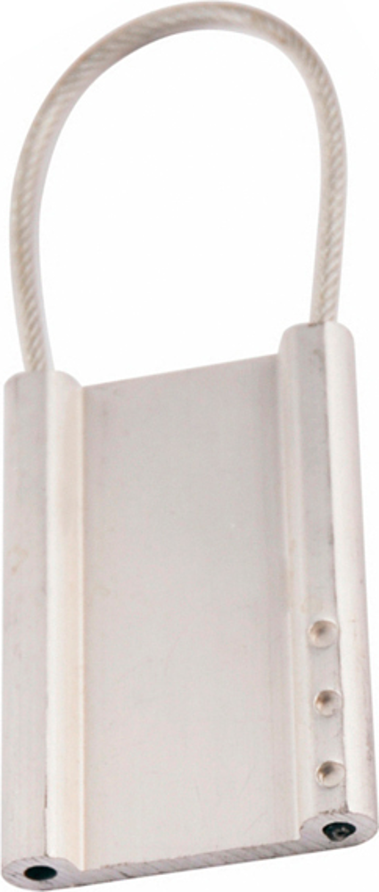 PLAQUE DE MARQUAGE TYPE ALU AVEC CÂBLE GAINEE D.2/3,5 MM VIERGE - LEVAC