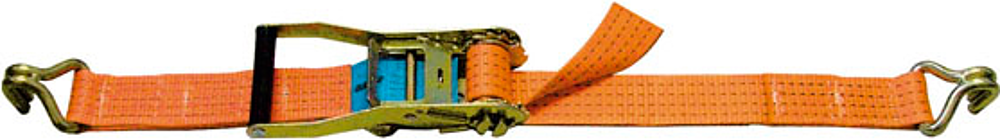 Sangle d’arrimage 50 mm 2,5 tonnes avec boucle à rochet et crochets doubles soudés