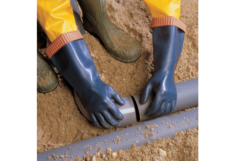 Gant LATEX 42cm PLOMBIER/MACON  298  8 EN388(4141)