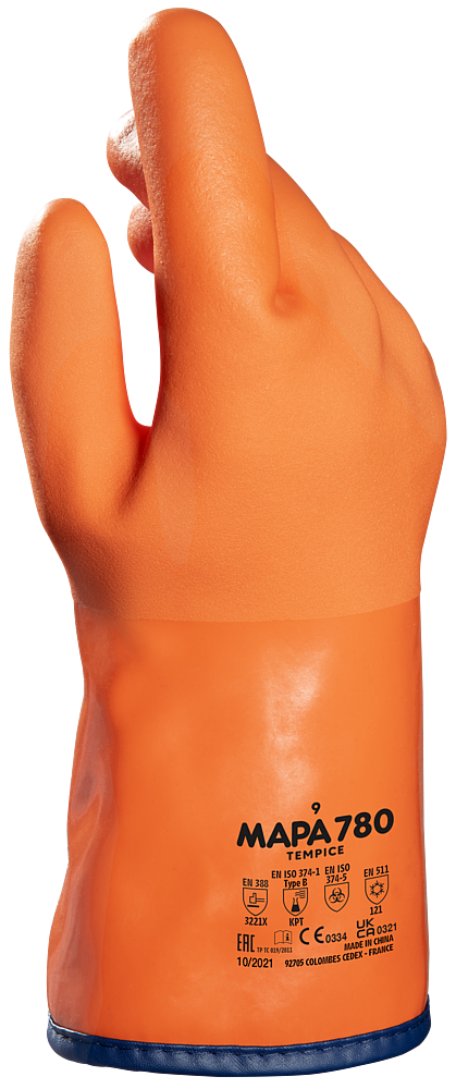 Gant PVC fourrés TEMPICE 780 - longueur 30cm - EN 16523-1:2015