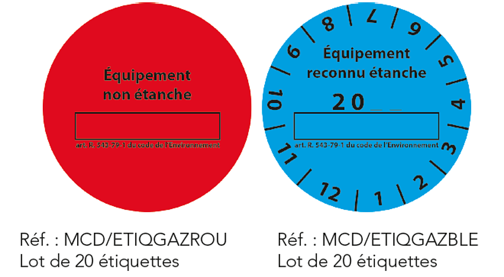Jeu de 20 étiquettes gaz bleu