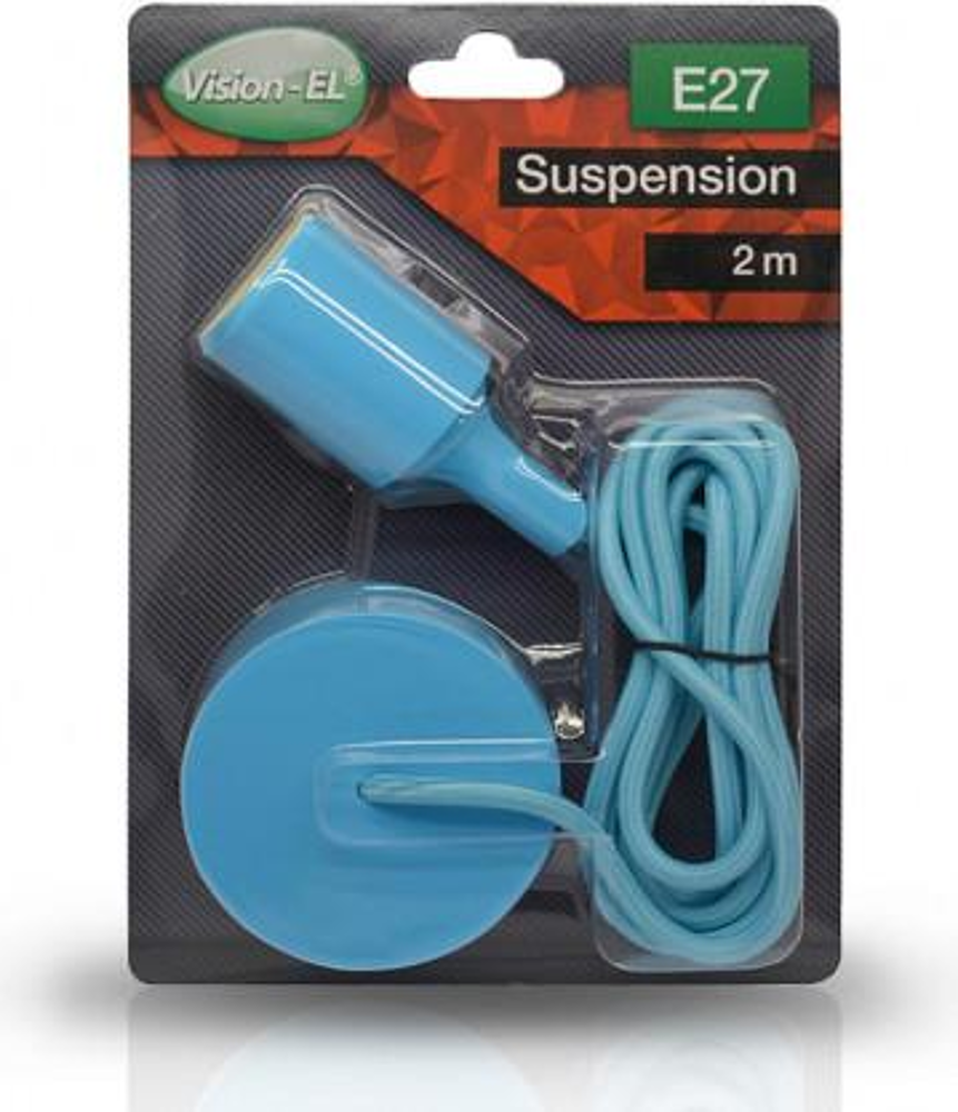 DOUILL E27 SILI + CABL 2M BLEU