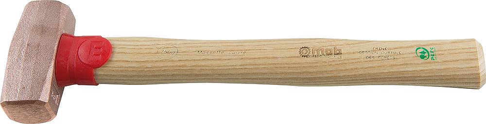 MASSETTE CUIVRE FORGEE MANCHE FRENE 1KG