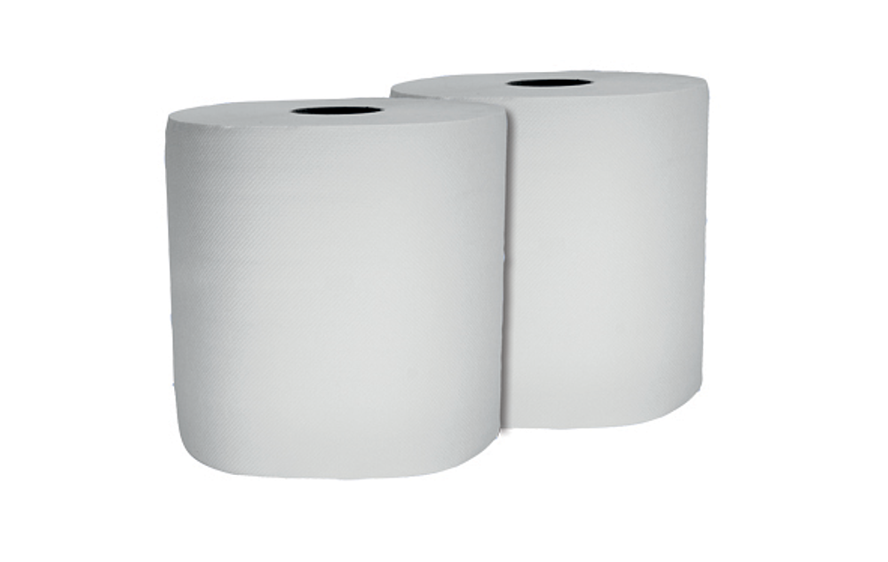 Papier Essuyage blanc 23x23cm 2 plis collés (Lot de 2 bobines)