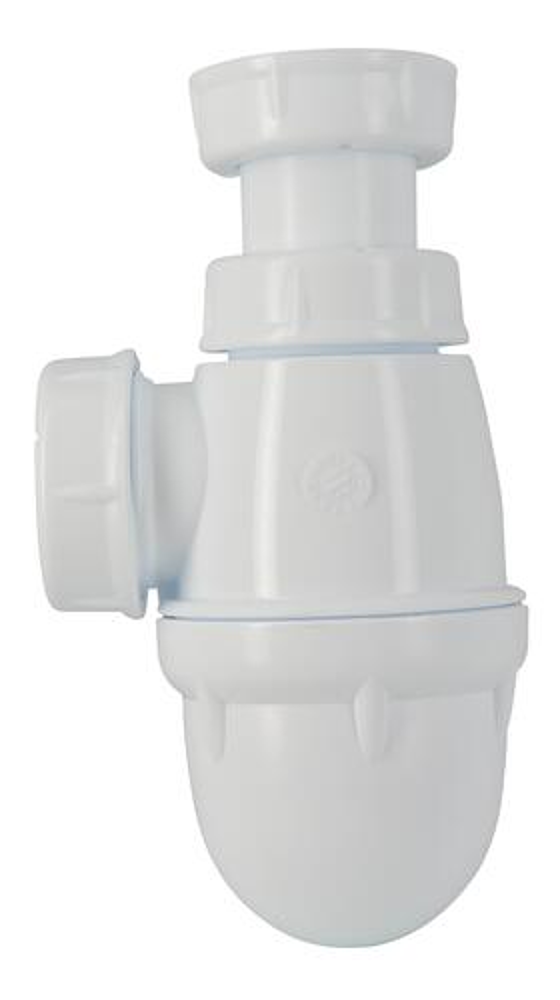 Siphon de lavabo plast. blanc std  L211 réglable en hauteur  sortie d32mm