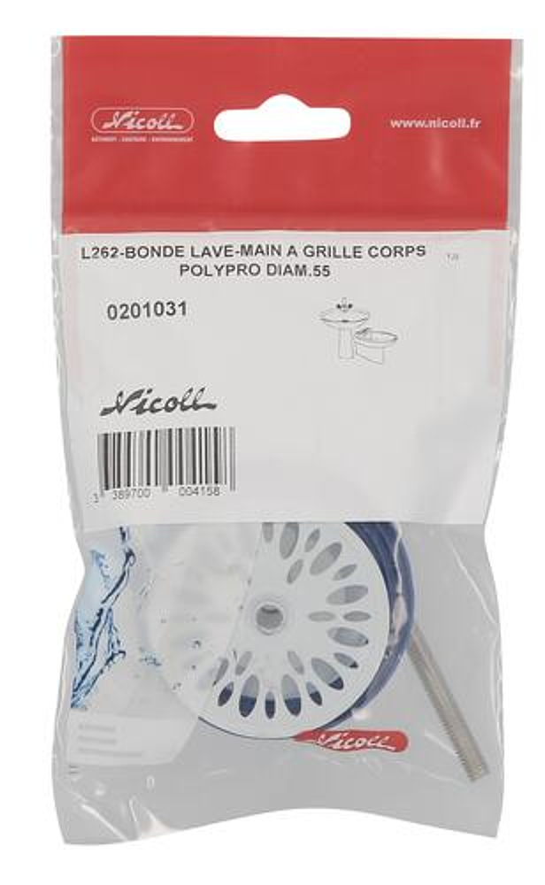 Bonde Lave mains 55mm à grille  L262