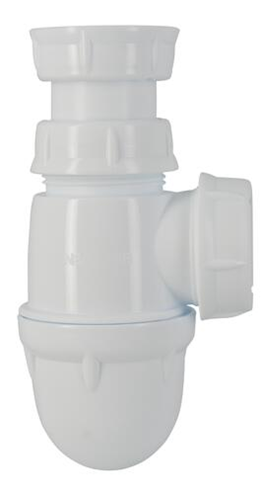 Siphon d'évier plast. blanc std  552 réglable en hauteur  sortie d40mm