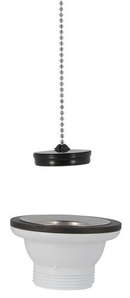 Bonde Evier inox 1 cuve  70mm  558 à bouchon-chainette  sans trop plein