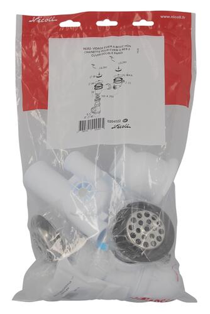 VIDAGE COMPLET POUR EVIER GRES 56352-tub bondes+siphon 552