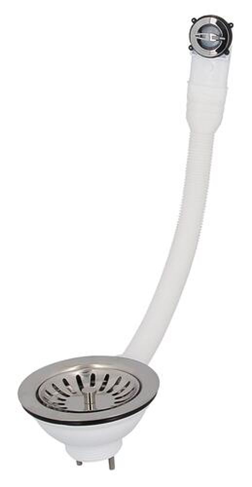 Bonde Evier à panier + T.P  114mm  514 à Commande manuelle  avec trop plein plastique