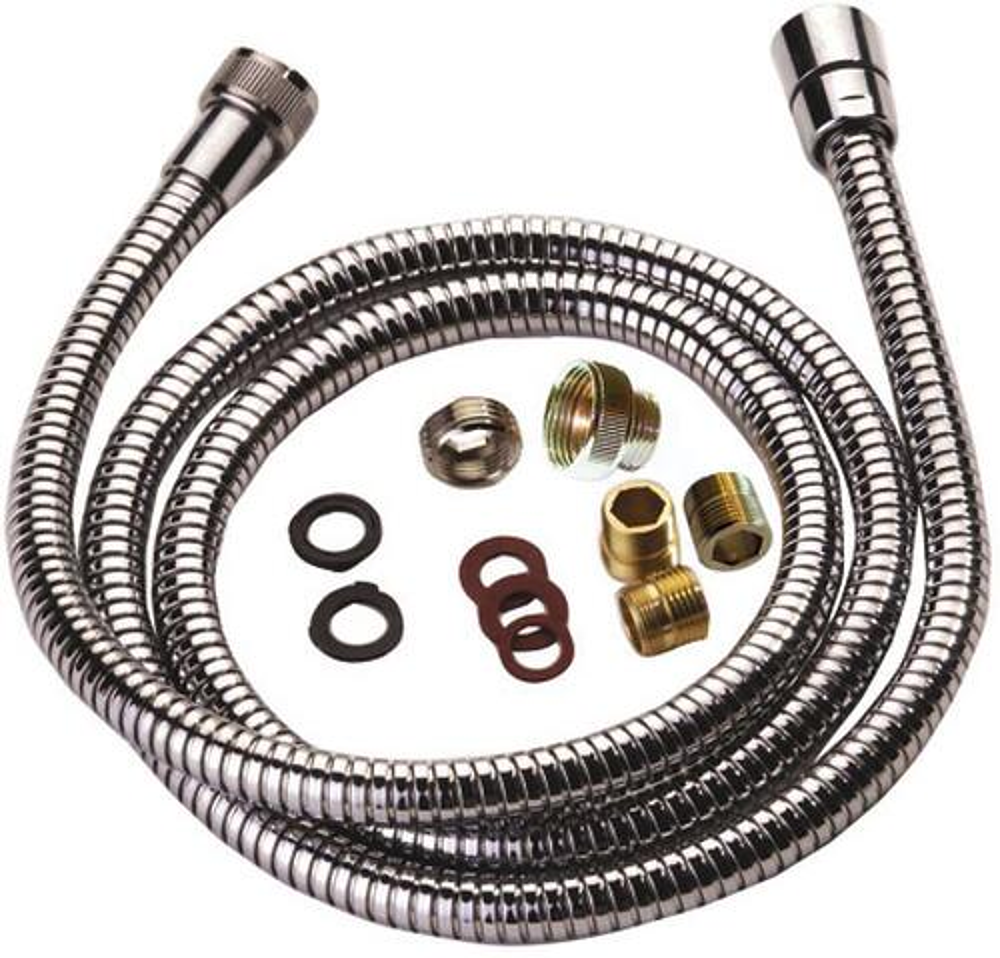 FLEXIBLE METAL UNIVERSEL SPECIAL CUISINE POUR DOUCHE EXTRACTIBLE  1-50M 1/2-1/2 DOUBLE AGRAFAGE  LIVRE AVEC : - EMBOUT 16x100-15x100 - EMBOUT 16x100-3/8