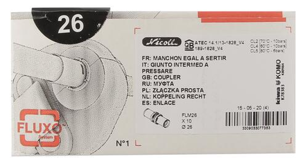 Manchon egal a sertir d.26