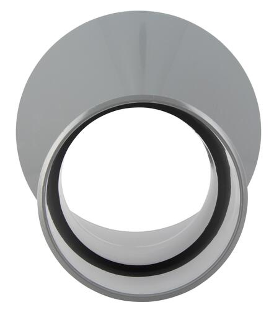 Réduction extérieure excentrée. Ø 160/100. mâle-femelle. à coller. gris. en PVC