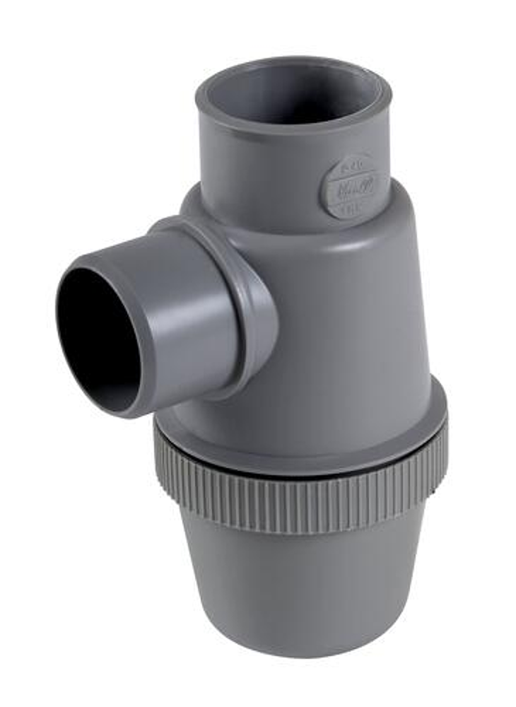 Siphon de lavabo en PVC-C gris. Ø 40. classement M1. entrée verticale