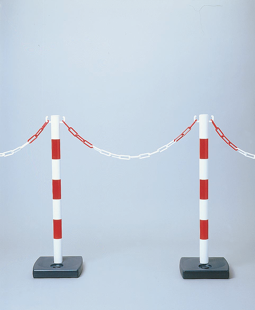 POTEAU SIGNAL PVC SOCLE CHANTIER 0.90M RGE/BLC