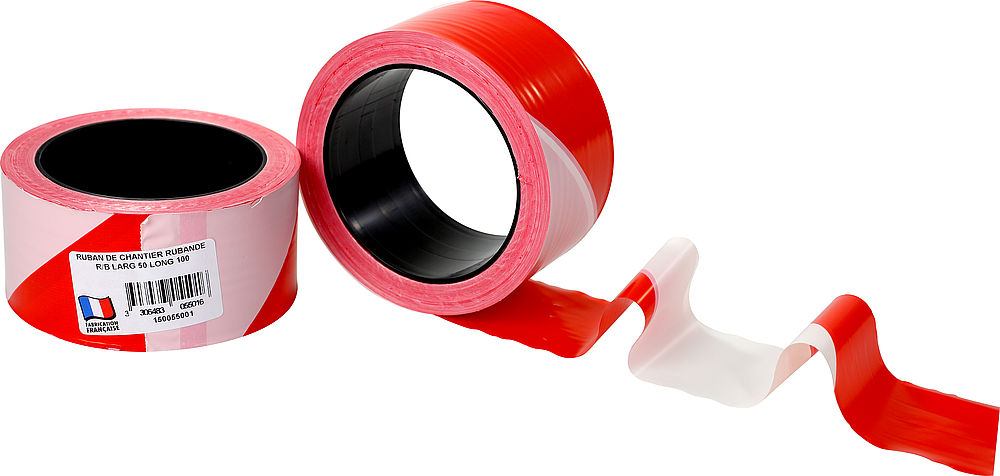 RUBAN RUBAPLAST ROUGE BLANC 100MX50MM