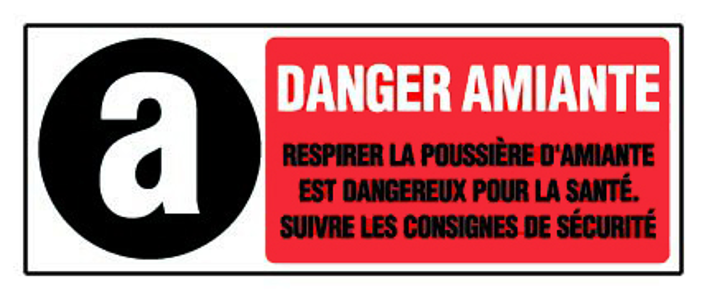 PLAQUE 330X120 DANGER AMIANTE RESPIRER LA POUSSIERE