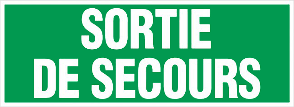 PLAQUE 330X120MM SORTIE DE SECOURS
