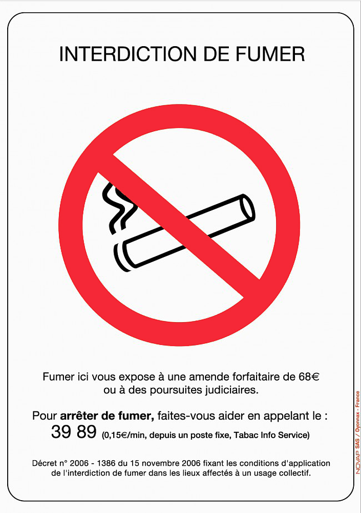 PANNEAU RIGIDE 148X210 INTERDICTION DE FUMER