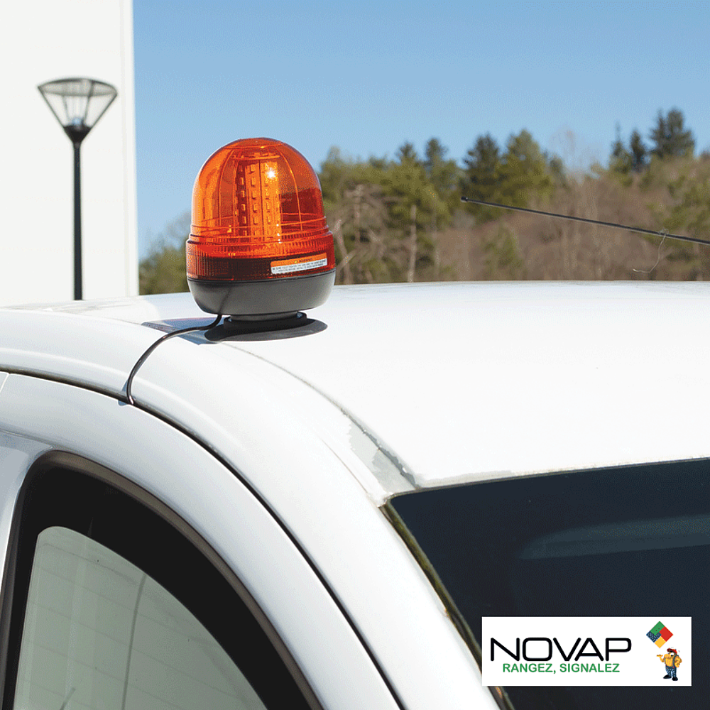 GYROPHARE MAGNETIQUE/VENTOUSE A LED BI-TENSION 12 / 24VOLTS