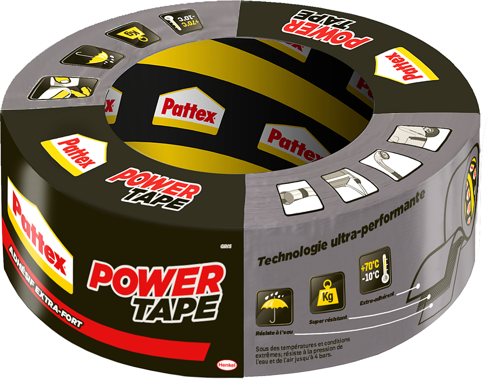 Adhésif Réparation Power Tape Gris Etui 30m