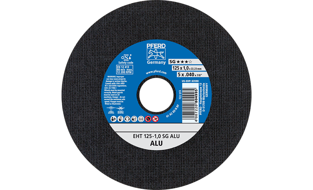 Meule a tronconner droite pour aluminium A30NSG 125x1mm PFERD