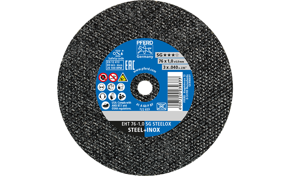 Meule a tronconner droite A60PSG 76x1,1x6mm PFERD