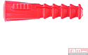CHEVILLE RAM A COLLERETTE ROUGE RC8 9148 D.PERCAGE : 8mm VIS BOIS  : 5 à 7mm    (100/bte)