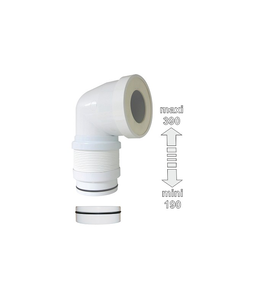 Pipe WC COUDEE SOUPLE EXTENSIBLE MULTIDIAM 100-93mm  EXTENSIBLE 190-390mm