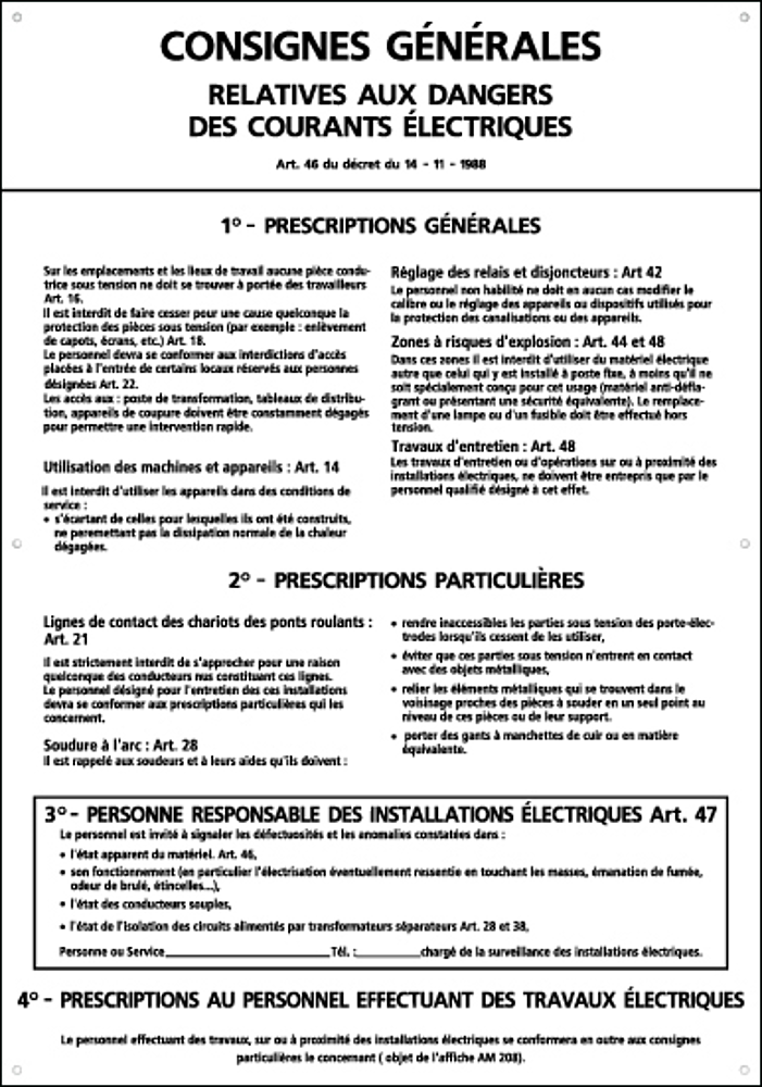 SIG105 PLAQUE CONSIGNES GEN