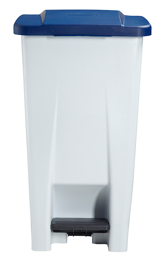 POUBELLE MOBILE A PEDALE PLASTIQUE BLANC - COUVERCLE - Vignette 3