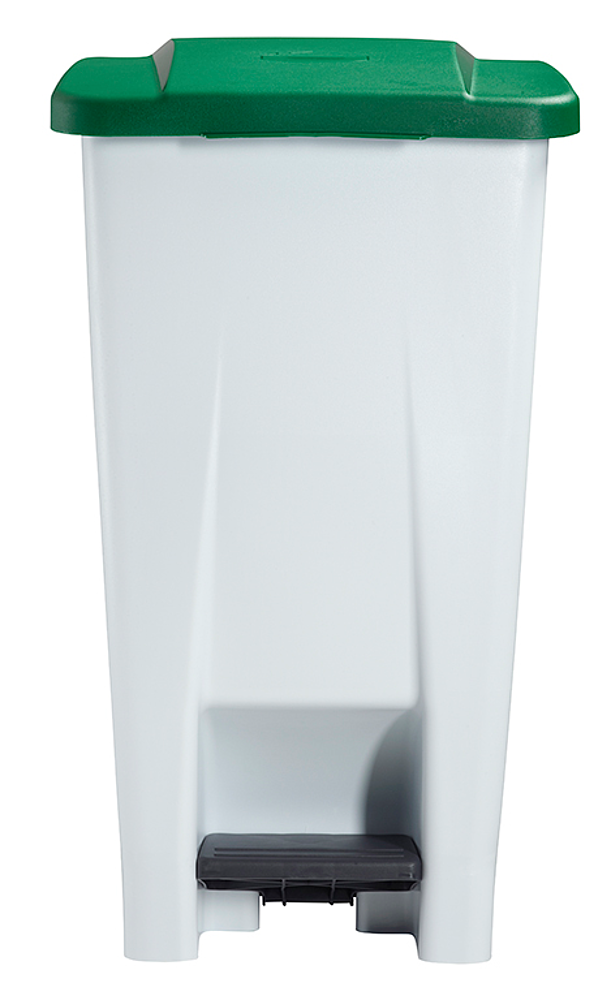 POUBELLE MOBILE A PEDALE PLASTIQUE BLANC - COUVERCLE