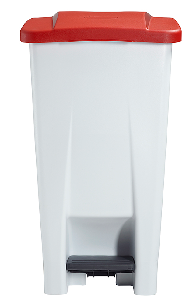 POUBELLE MOBILE A PEDALE PLASTIQUE BLANC - COUVERCLE - Vignette 4