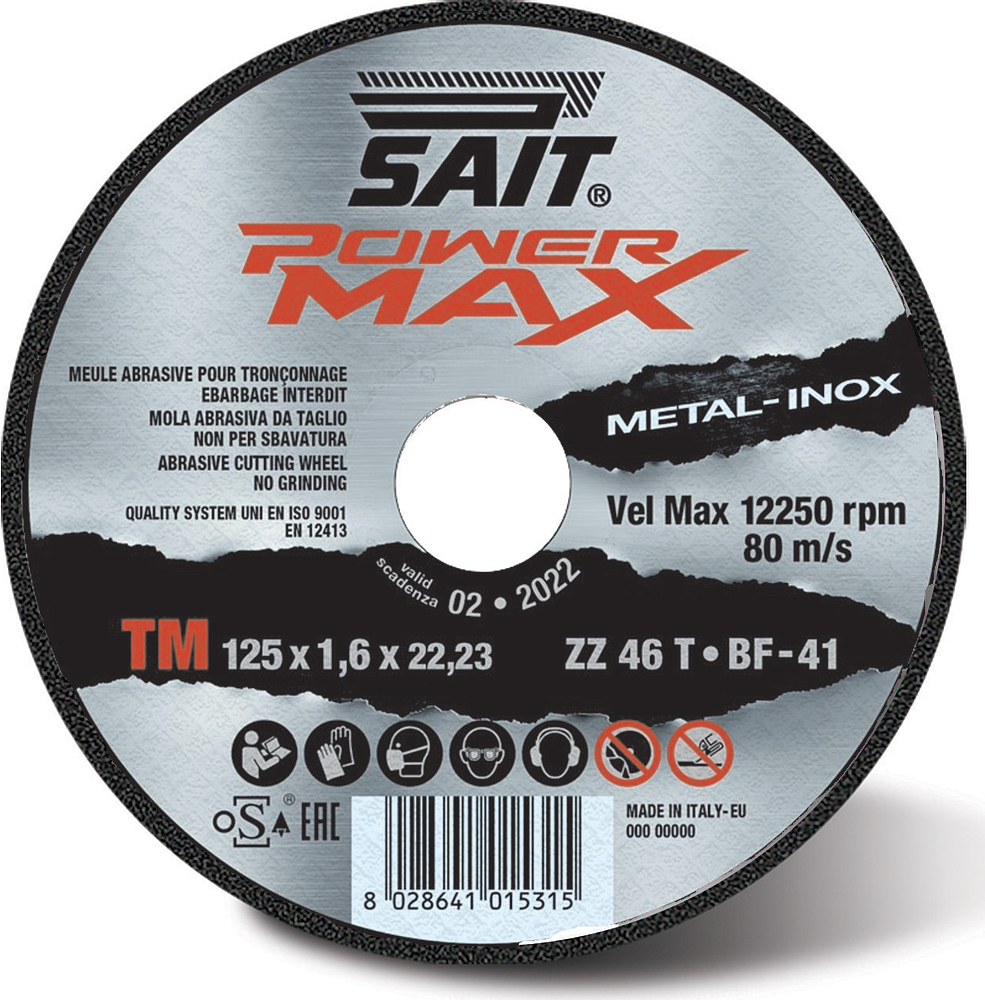 Disque de tronçonnage plat 125 x 1,6 x 22,23  ZZ 46 T - POWER MAX TM ZZ 46T