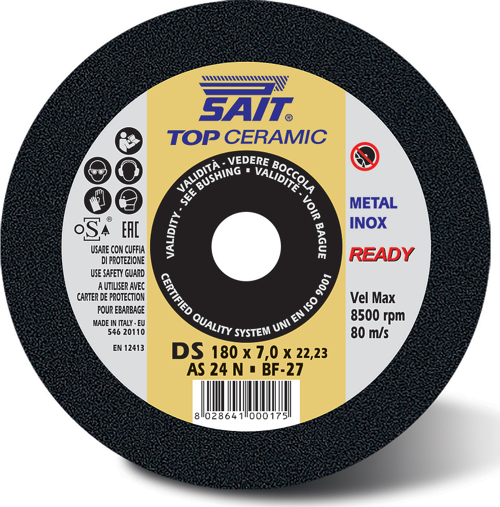 Disque d'ébarbage 125 x 7,0 x 22,23  AS 24 N - TOP CERAMIC DS AS 24N