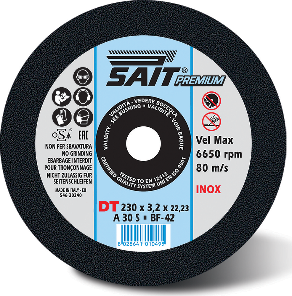 Disque de tronçonnage à moyeu déporté 125 x 3,2 x 22,23  A 30 S - PREMIUM DT