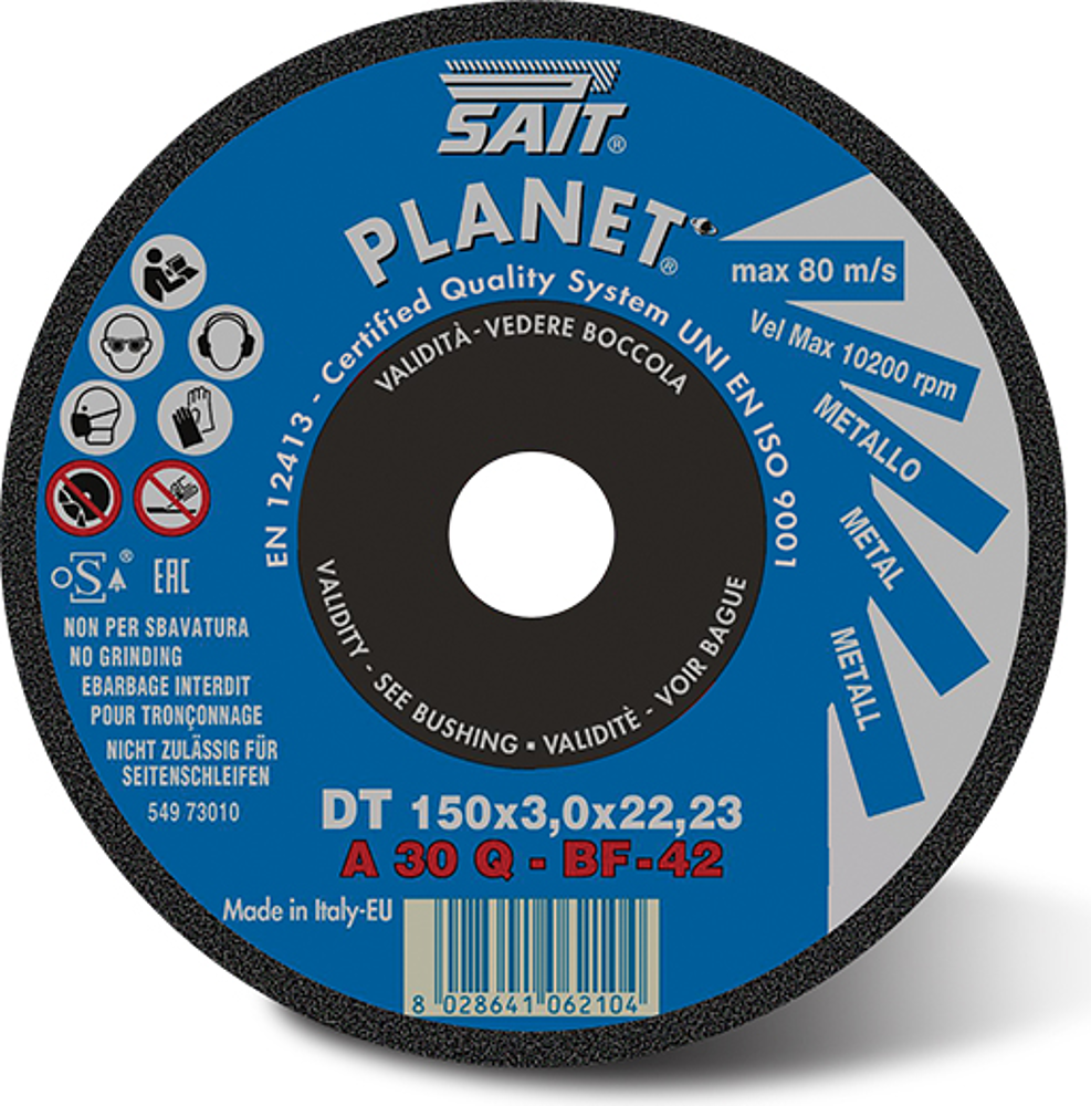 Disque de tronçonnage à moyeu déporté Ø 230 x 3,2 x 22,23 - PLANET DT A 30Q