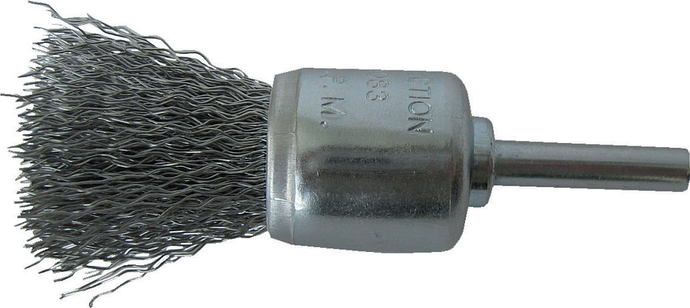 Brosse pinceau  acier Ø 25 tige 6mm  fils acier 0.35