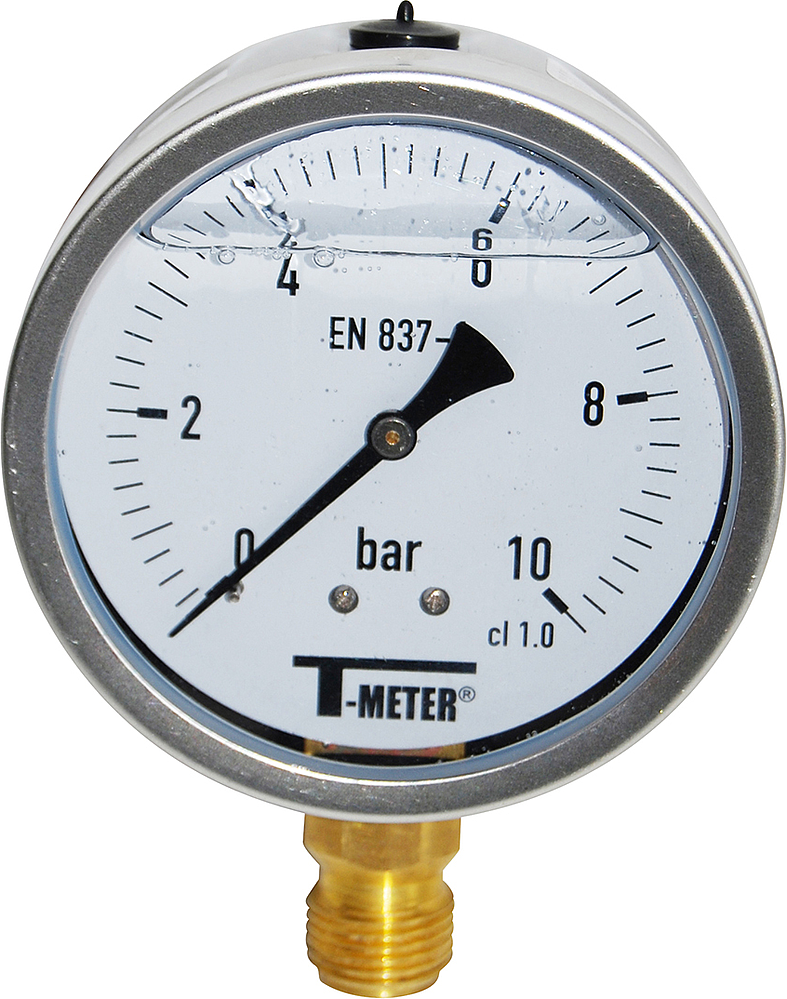 Manomètre à glycérine vertical – Ø 100 mm – 1/2