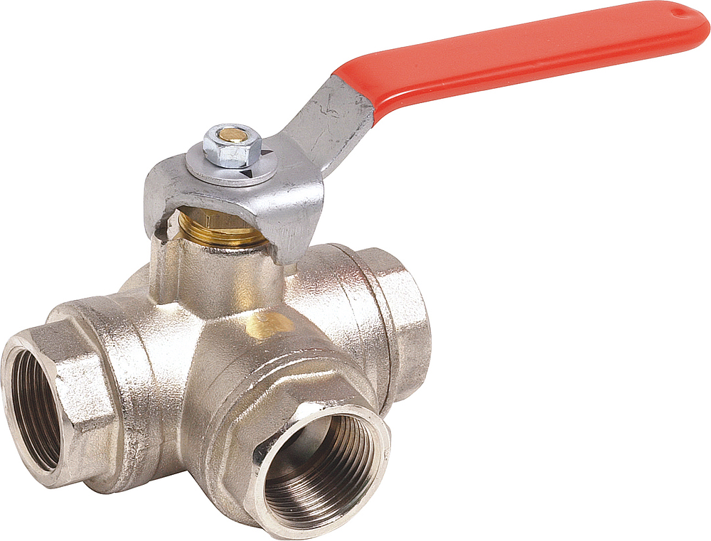 Vanne à sphère FF 3voies en L 513 Poignée PN16