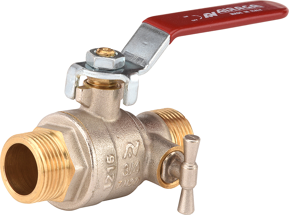 Vanne à sphère mm à purge  543 Poignée eau potable PN25 portée plate