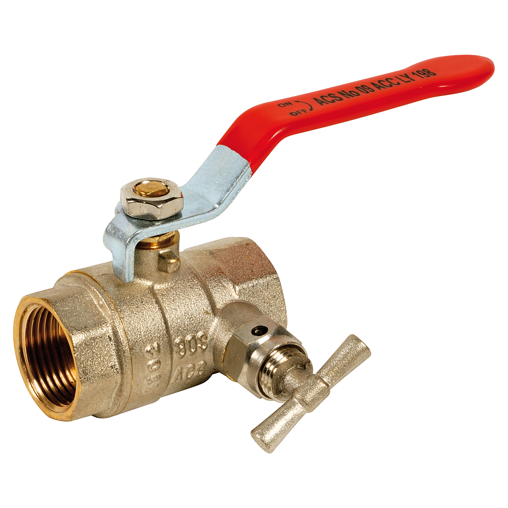 Vanne à sphère FF à purge 585 Poignée PN30