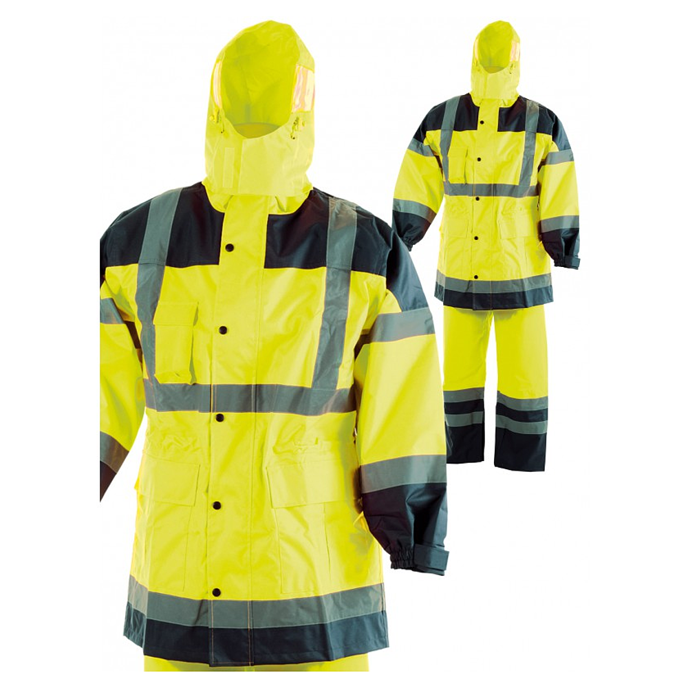 Ensemble pluie HV Polyester/PU  EN471 cl3.2 - EN343 cl3.1