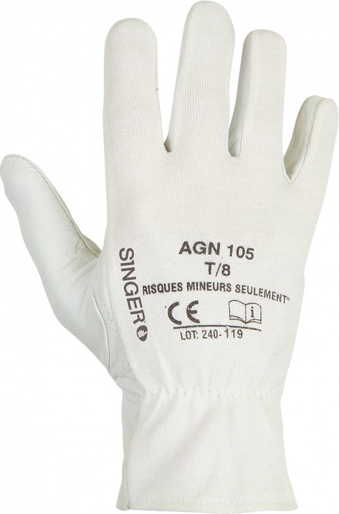 Gant maitrise cuir fleur d'agneau