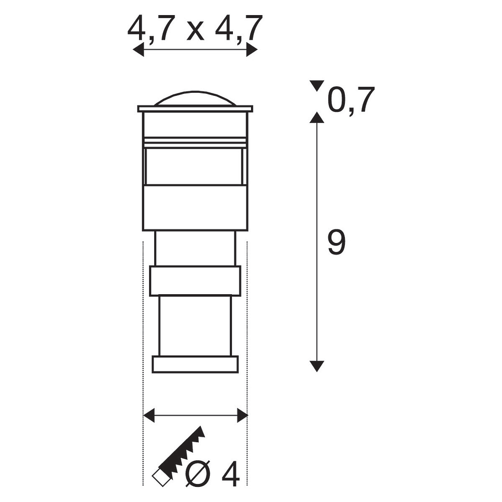 POWER TRAIL-LITE carré 3000K