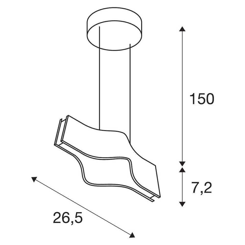WAVE PENDANT susp. alu/bl 8,6W