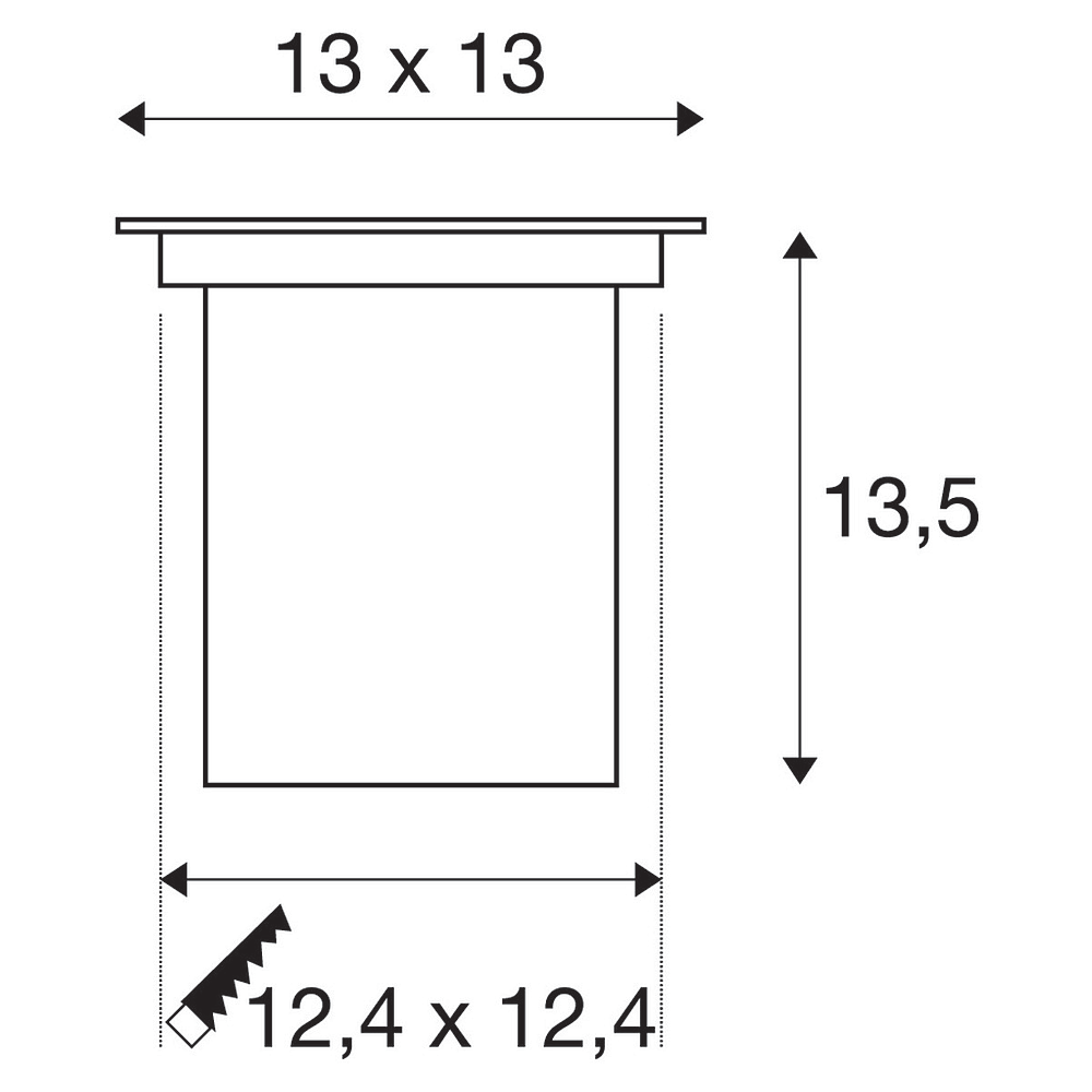 DASAR CARRE GU10, inox 304