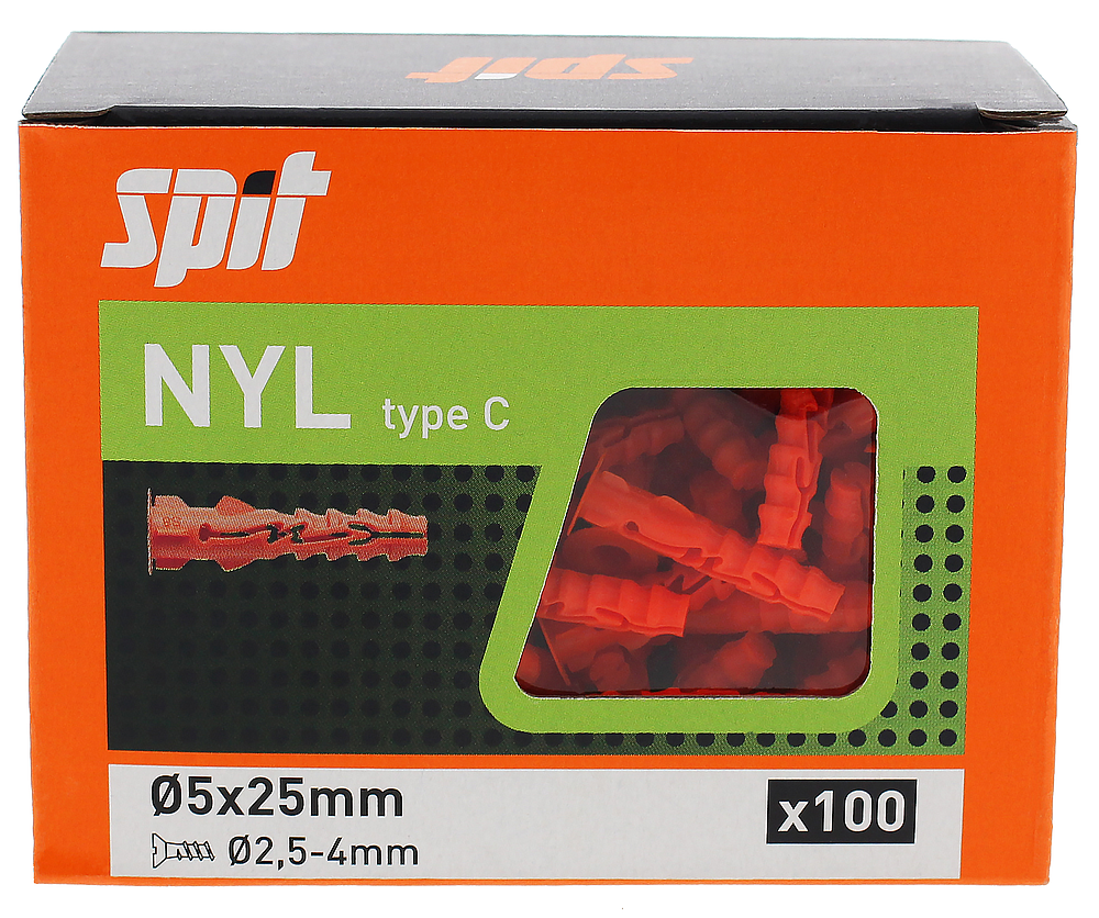 Cheville NYL D.5X25 COL (100)