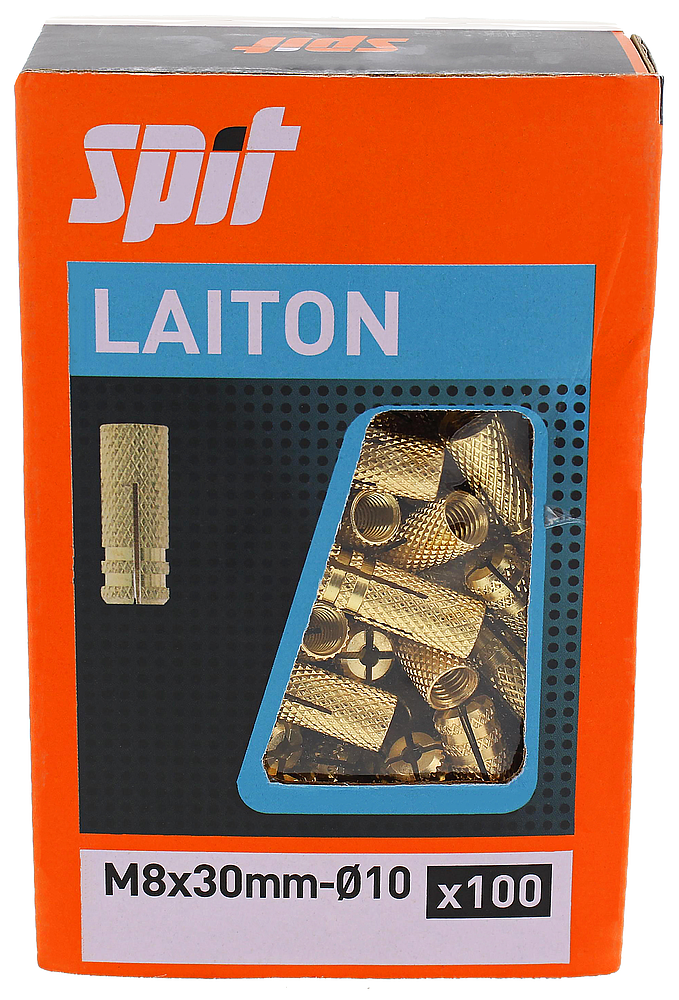 Cheville laiton M8x28     (100/bte)