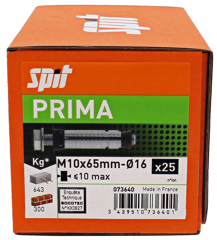 Cheville PRIMA LM10-16/10 COL (25)